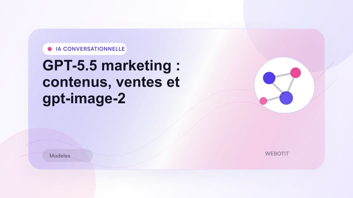 Illustration éditoriale pour GPT-5.5 marketing : contenus, ventes et gpt-image-2