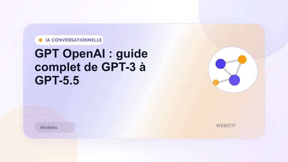 Illustration éditoriale pour GPT OpenAI : guide complet de GPT-3 à GPT-5.5