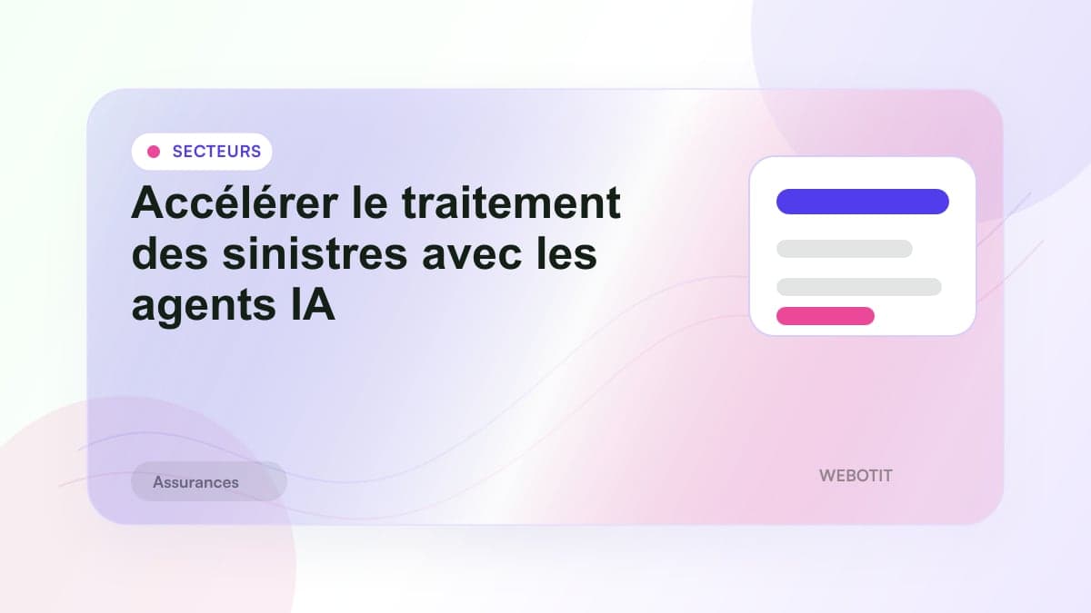 Illustration éditoriale pour Accélérer le traitement des sinistres avec les agents IA