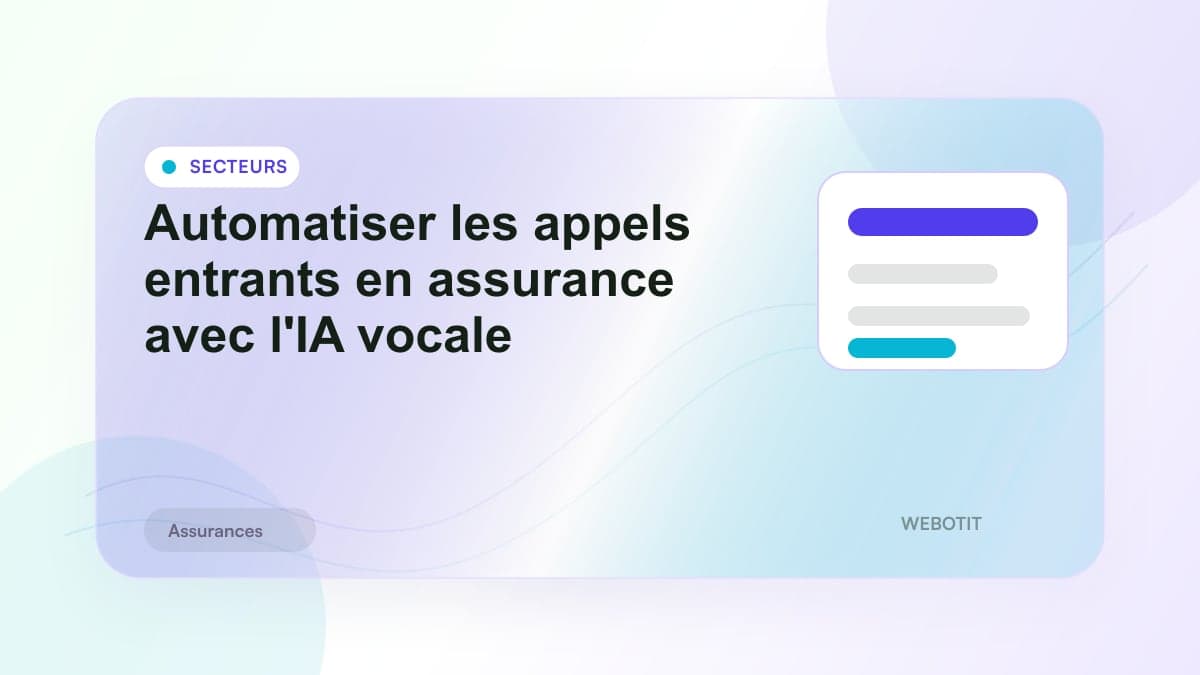 Illustration éditoriale pour Automatiser les appels entrants en assurance avec l'IA vocale