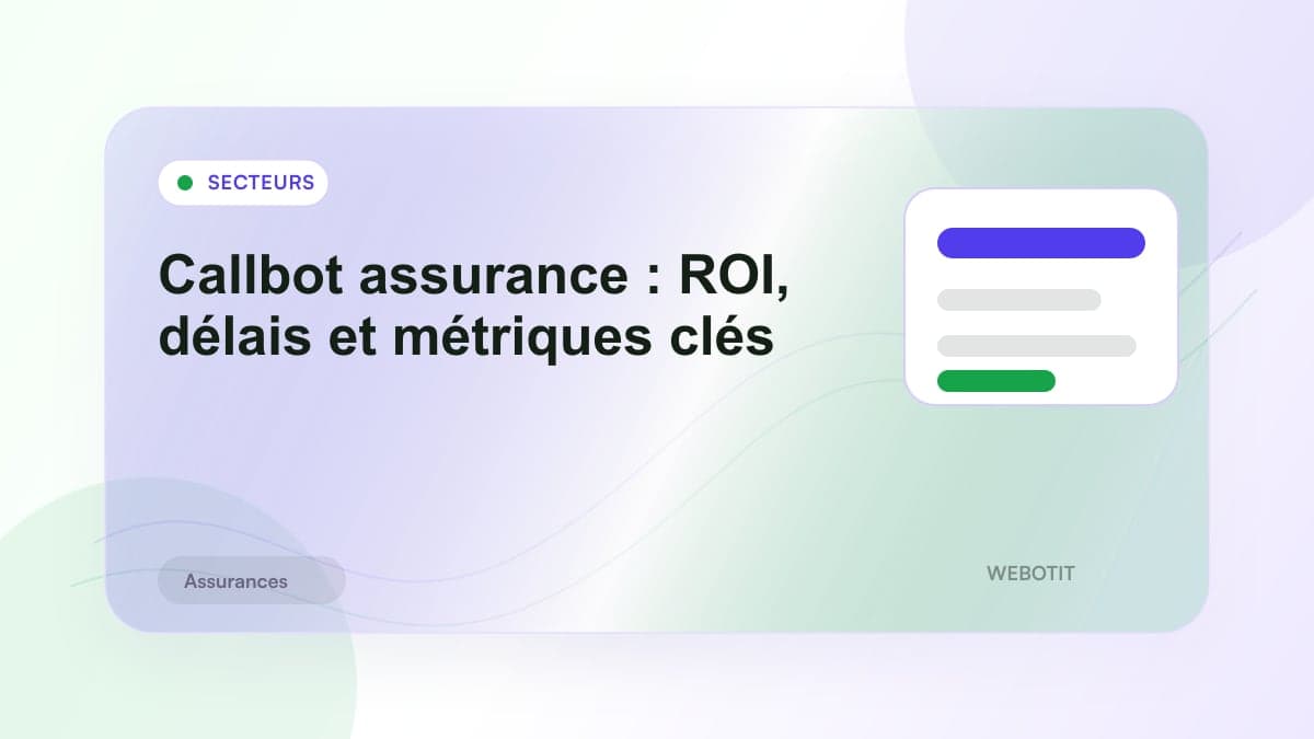 Illustration éditoriale pour Callbot assurance : ROI, délais et métriques clés