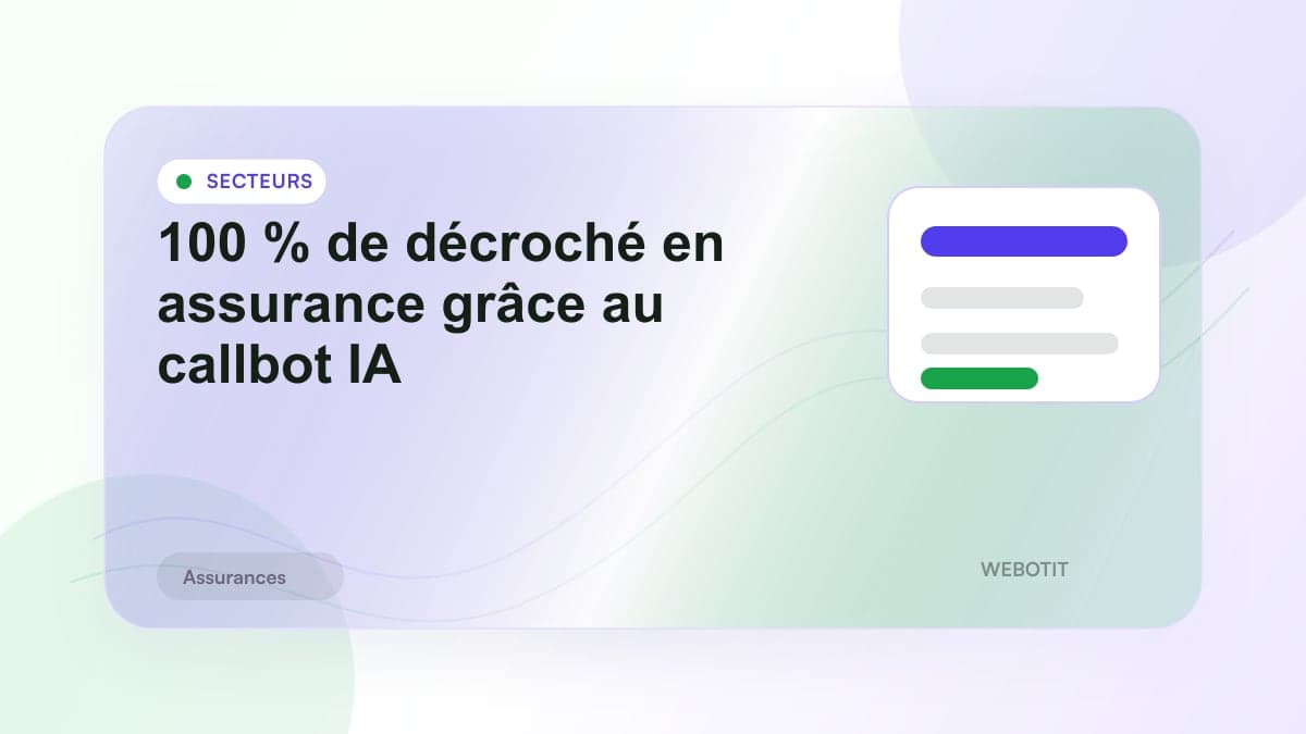 Illustration éditoriale pour 100 % de décroché en assurance grâce au callbot IA
