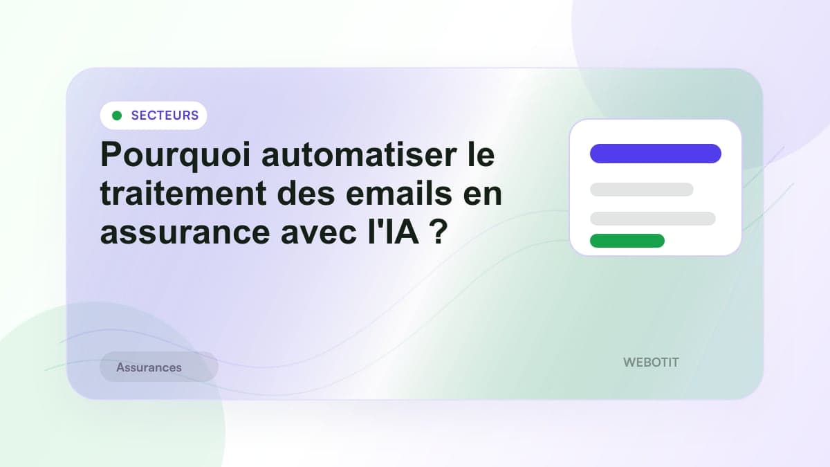 Illustration éditoriale pour Pourquoi automatiser le traitement des emails en assurance avec l'IA ?