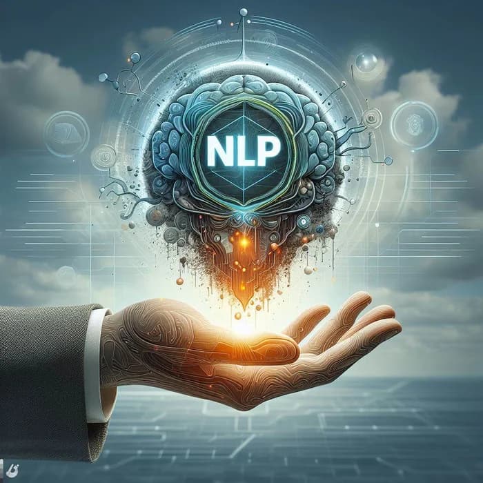 Schéma abstrait autour du traitement du langage naturel