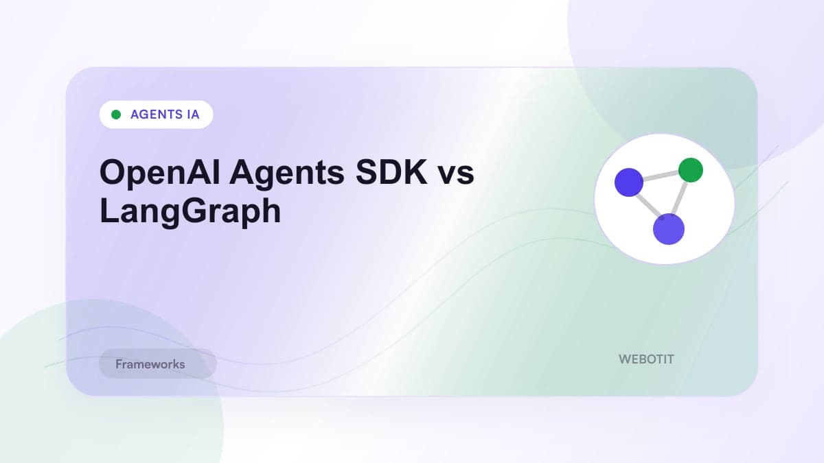 Illustration éditoriale pour OpenAI Agents SDK vs LangGraph
