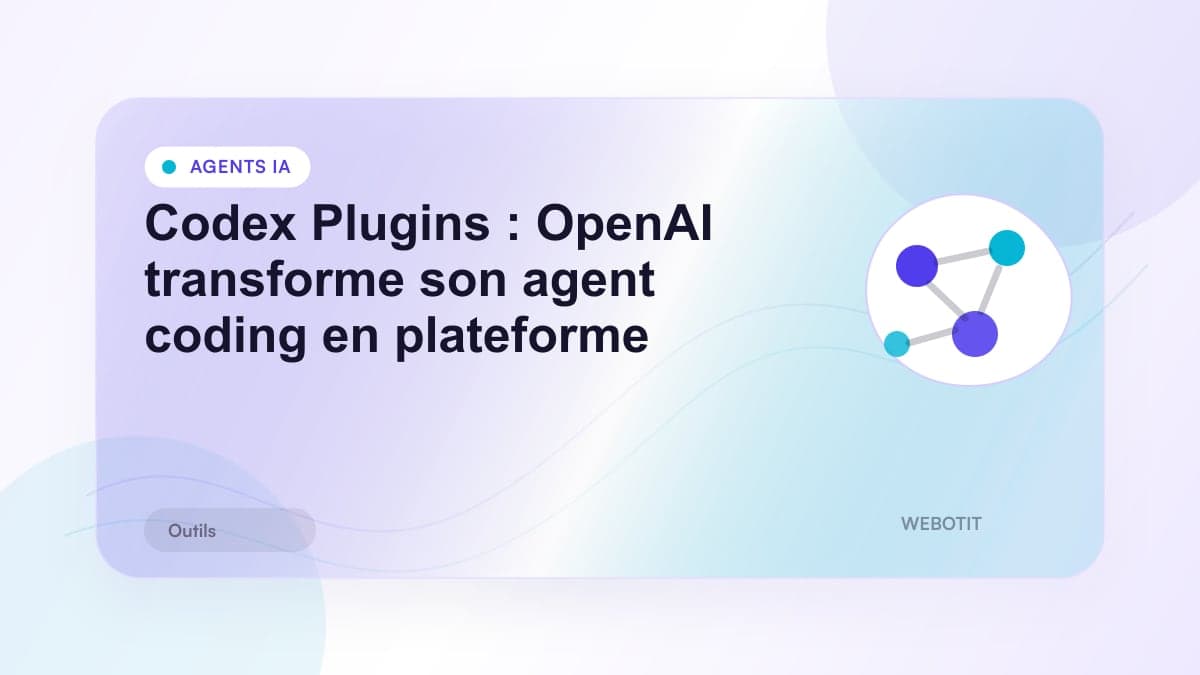 Illustration éditoriale pour Codex Plugins : OpenAI transforme son agent coding en plateforme