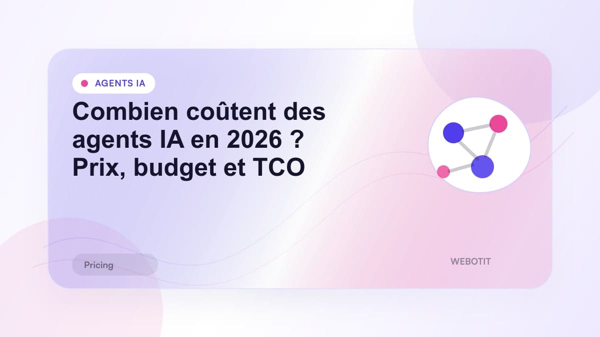 Illustration éditoriale pour Combien coûtent des agents IA en 2026 ? Prix, budget et TCO