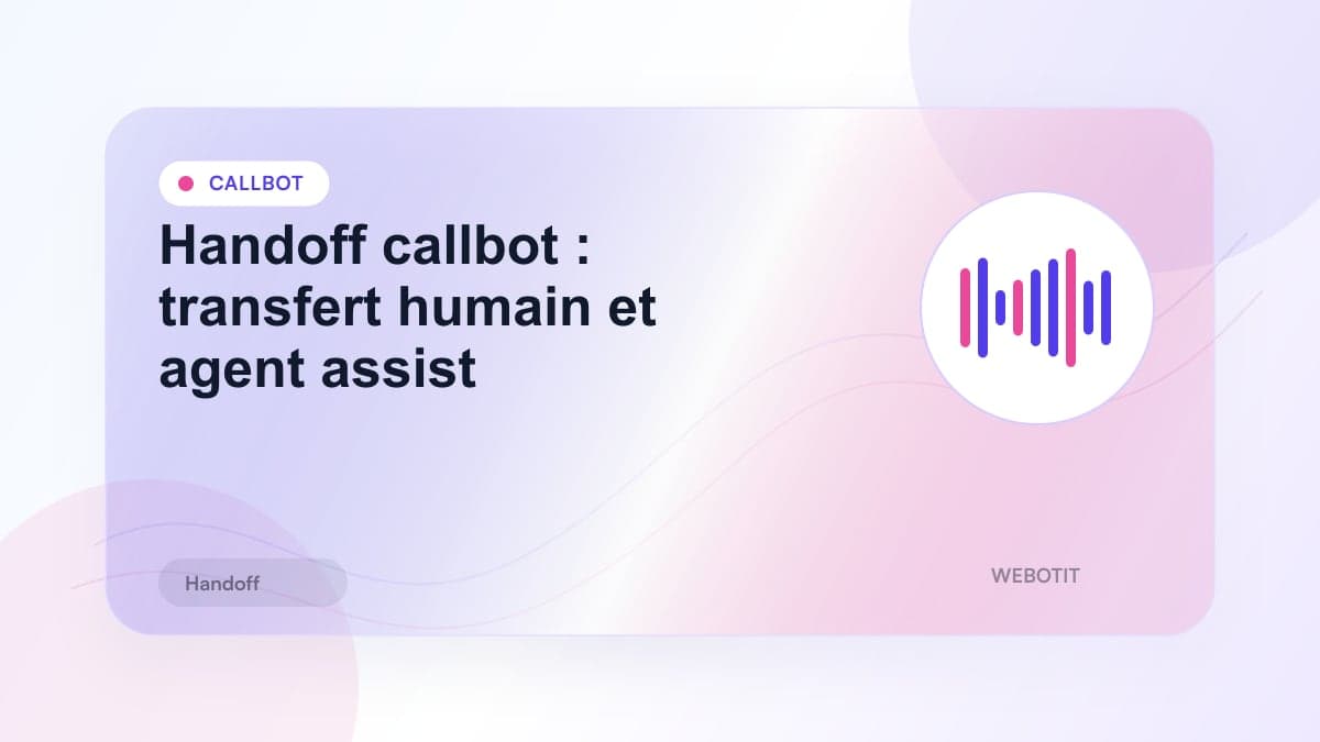 Illustration éditoriale pour Handoff callbot : transfert humain et agent assist