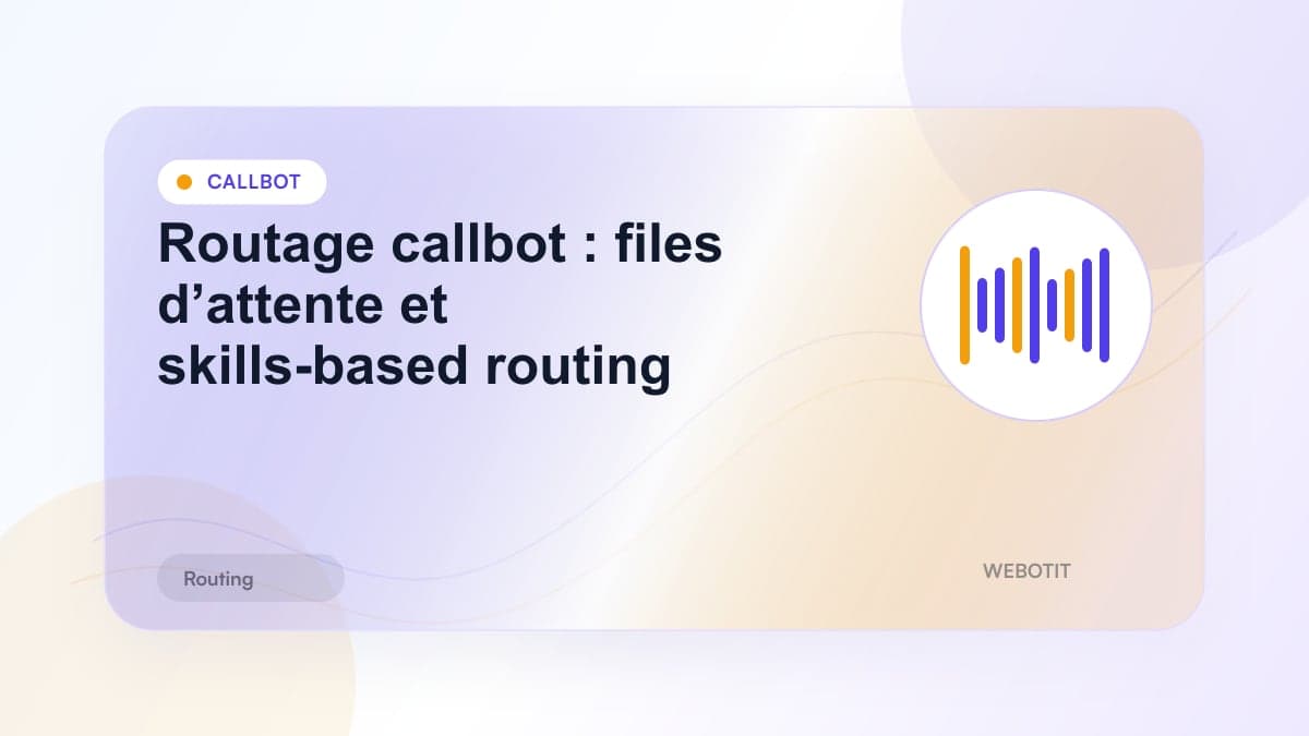 Illustration éditoriale pour Routage callbot : files d’attente et skills-based routing