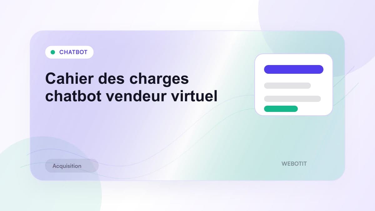 Illustration éditoriale pour Cahier des charges chatbot vendeur virtuel