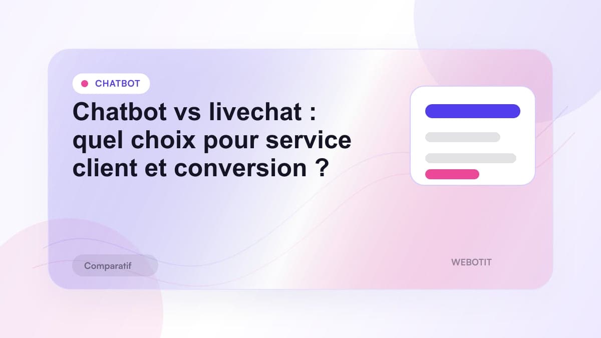 Illustration éditoriale pour Chatbot vs livechat : quel choix pour service client et conversion ?