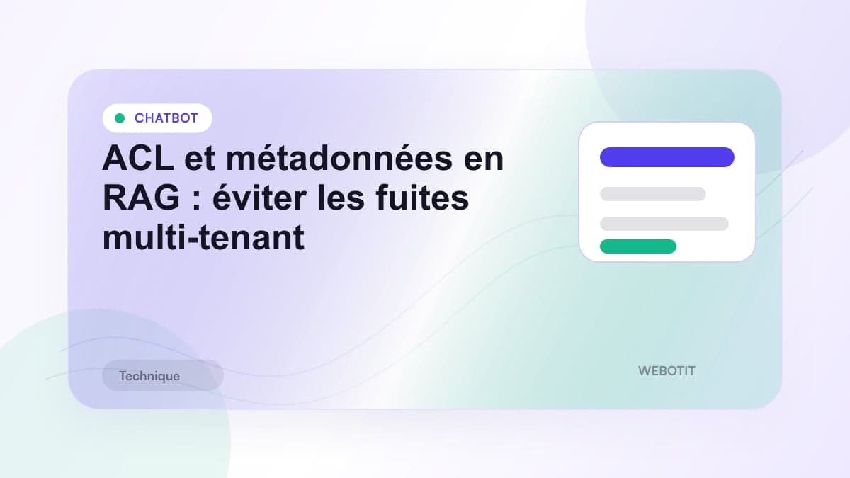 Illustration éditoriale pour ACL et métadonnées en RAG : éviter les fuites multi-tenant