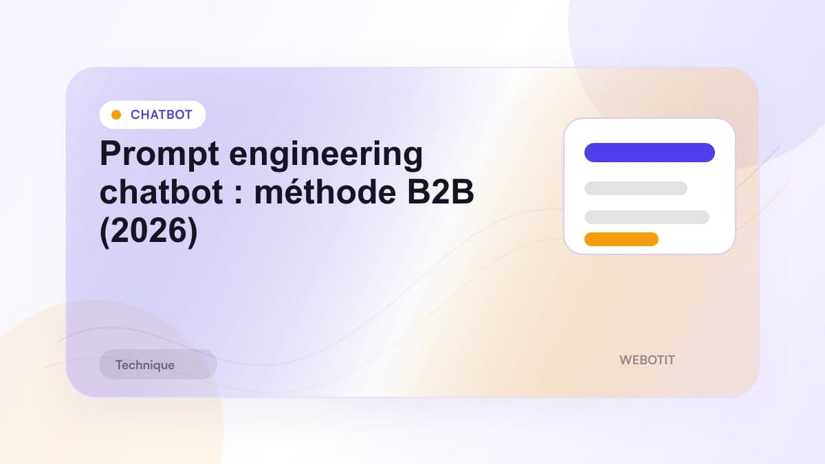 Illustration éditoriale pour Prompt engineering chatbot : méthode B2B (2026)