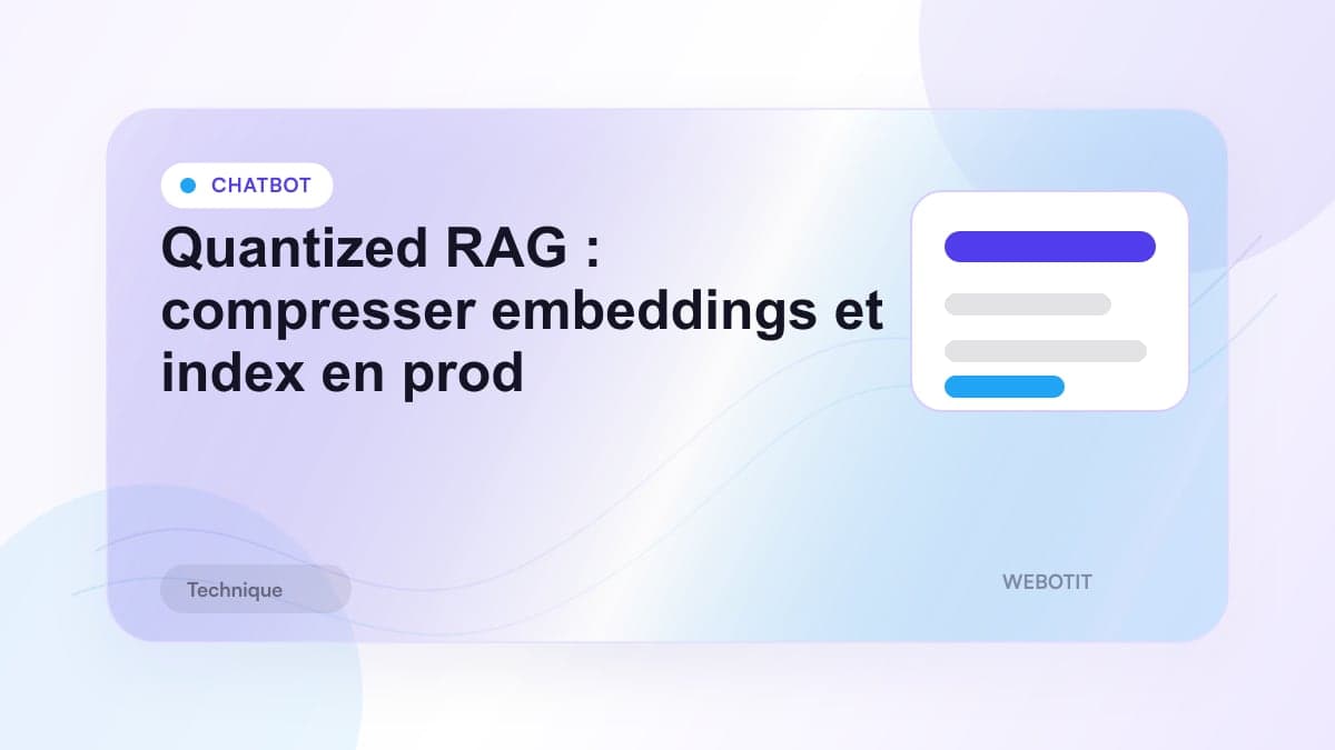 Illustration éditoriale pour Quantized RAG : compresser embeddings et index en prod