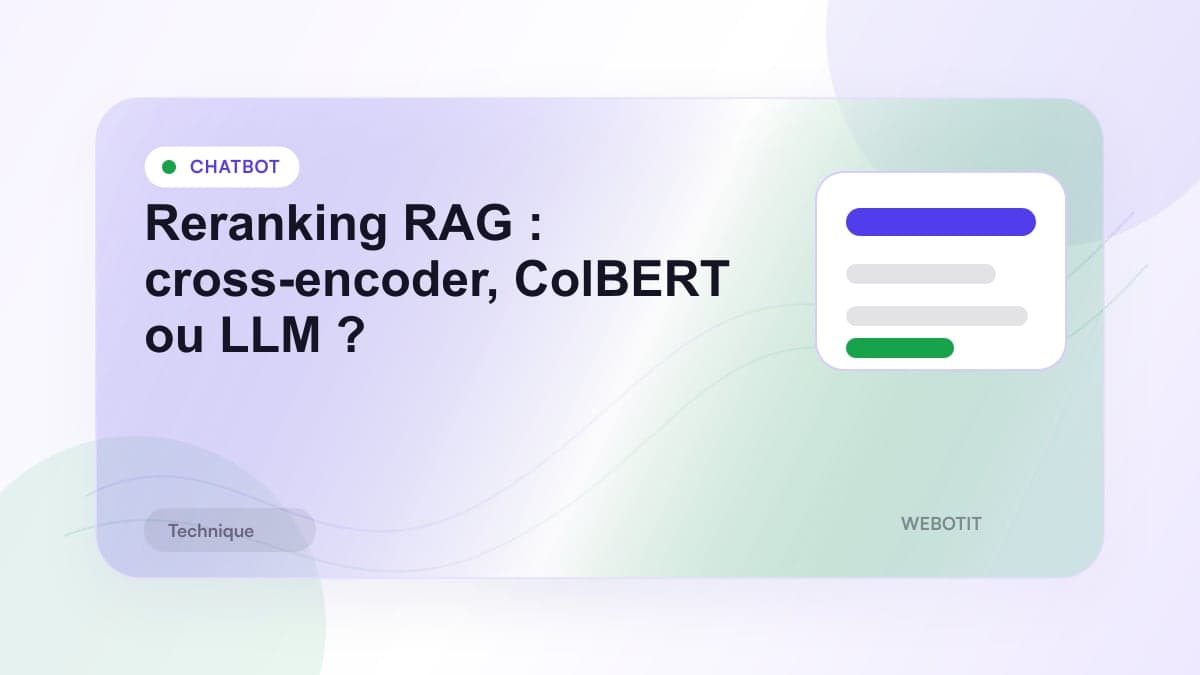 Illustration éditoriale pour Reranking RAG : cross-encoder, ColBERT ou LLM ?