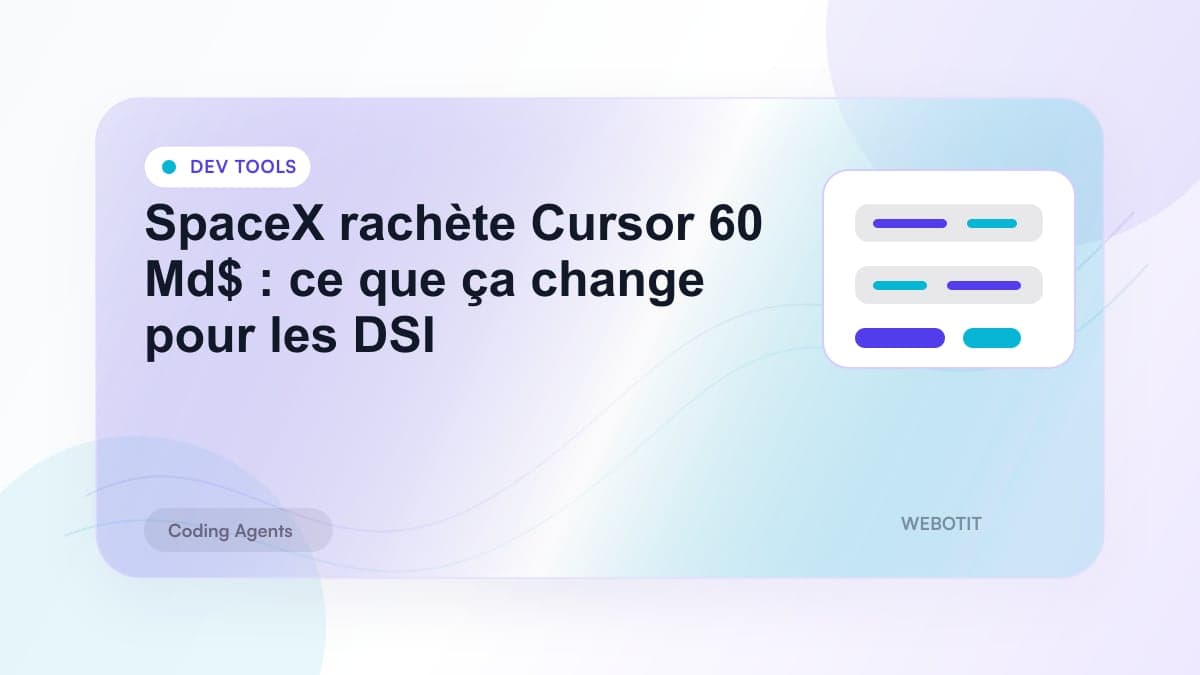 Illustration éditoriale pour SpaceX rachète Cursor 60 Md$ : ce que ça change pour les DSI