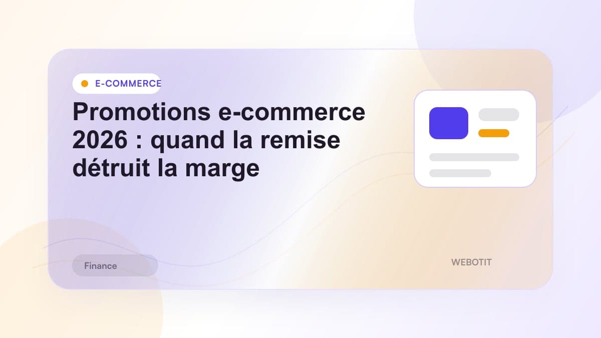 Illustration éditoriale pour Promotions e-commerce 2026 : quand la remise détruit la marge