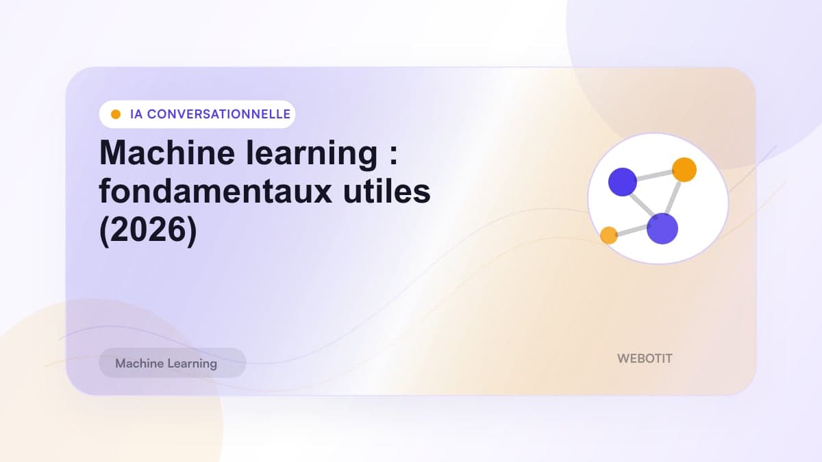Illustration éditoriale pour Machine learning : fondamentaux utiles (2026)