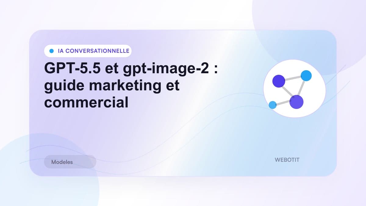 Illustration éditoriale pour GPT-5.5 et gpt-image-2 : guide marketing et commercial