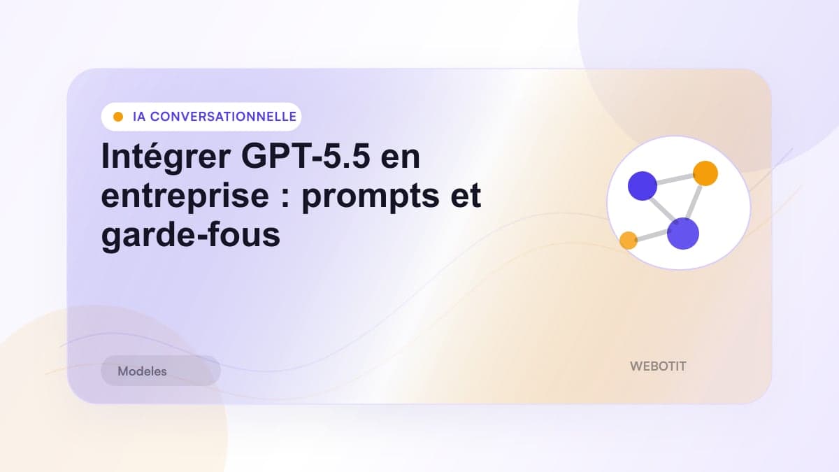 Illustration éditoriale pour Intégrer GPT-5.5 en entreprise : prompts et garde-fous