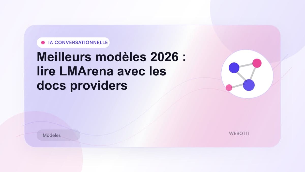 Illustration éditoriale pour Meilleurs modèles 2026 : lire LMArena avec les docs providers