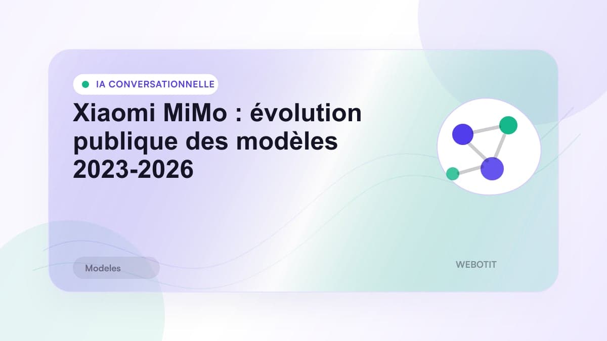 Illustration éditoriale pour Xiaomi MiMo : évolution publique des modèles 2023-2026