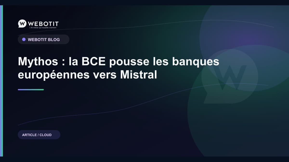 Illustration éditoriale pour Mythos : la BCE pousse les banques européennes vers Mistral