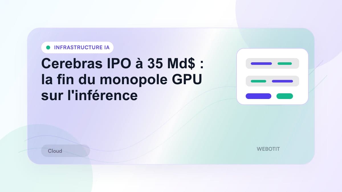 Illustration éditoriale pour Cerebras IPO à 35 Md$ : la fin du monopole GPU sur l'inférence