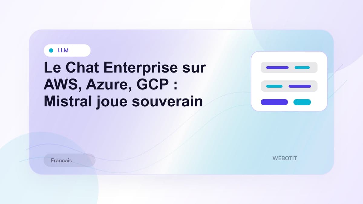 Illustration éditoriale pour Le Chat Enterprise sur AWS, Azure, GCP : Mistral joue souverain