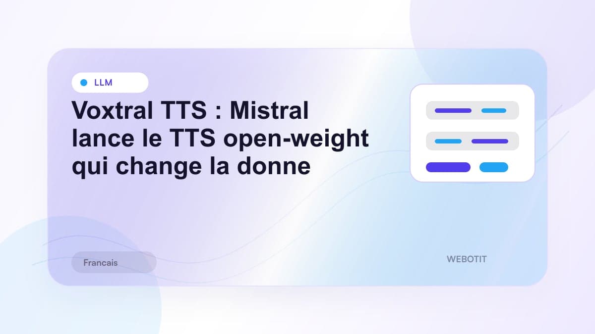 Illustration éditoriale pour Voxtral TTS : Mistral lance le TTS open-weight qui change la donne