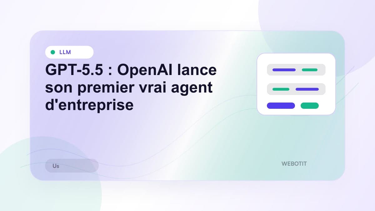 Illustration éditoriale pour GPT-5.5 : OpenAI lance son premier vrai agent d'entreprise