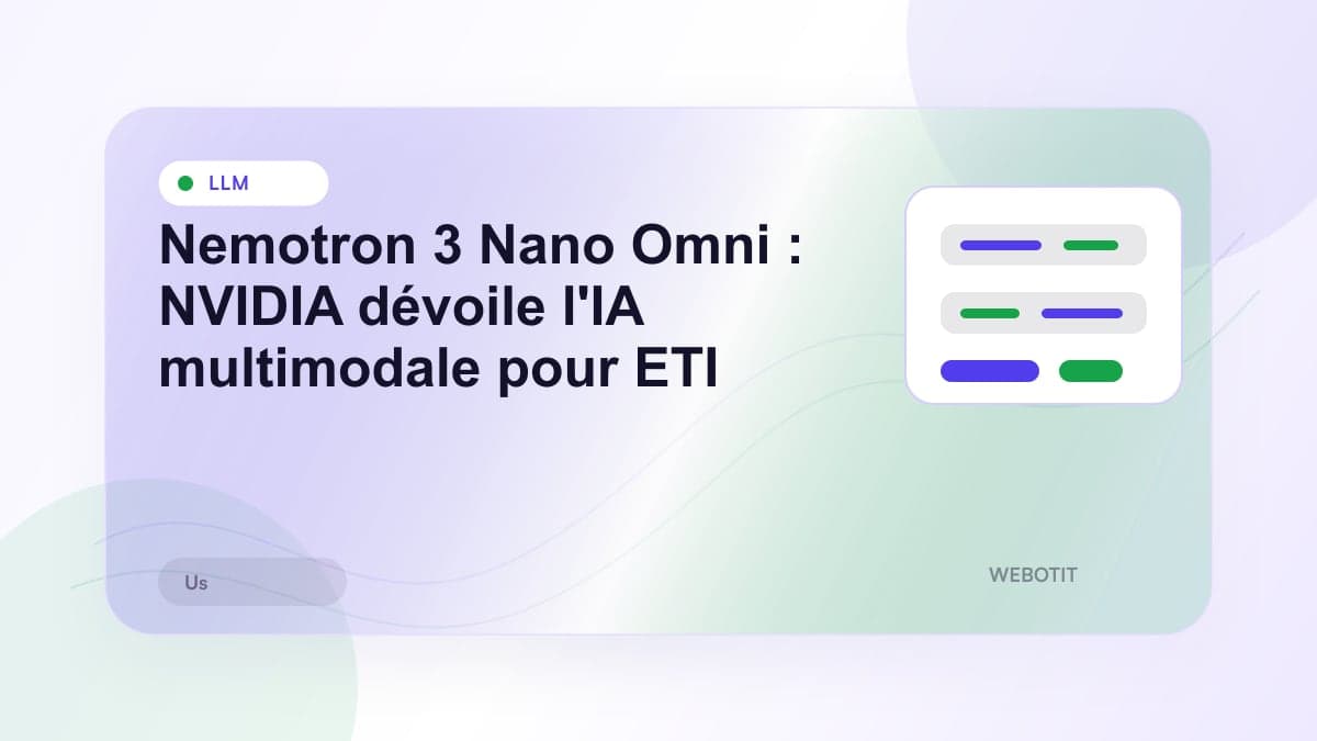 Illustration éditoriale pour Nemotron 3 Nano Omni : NVIDIA dévoile l'IA multimodale pour ETI