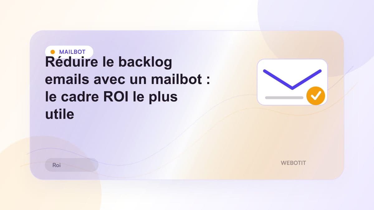 Illustration éditoriale pour Réduire le backlog emails avec un mailbot : le cadre ROI le plus utile