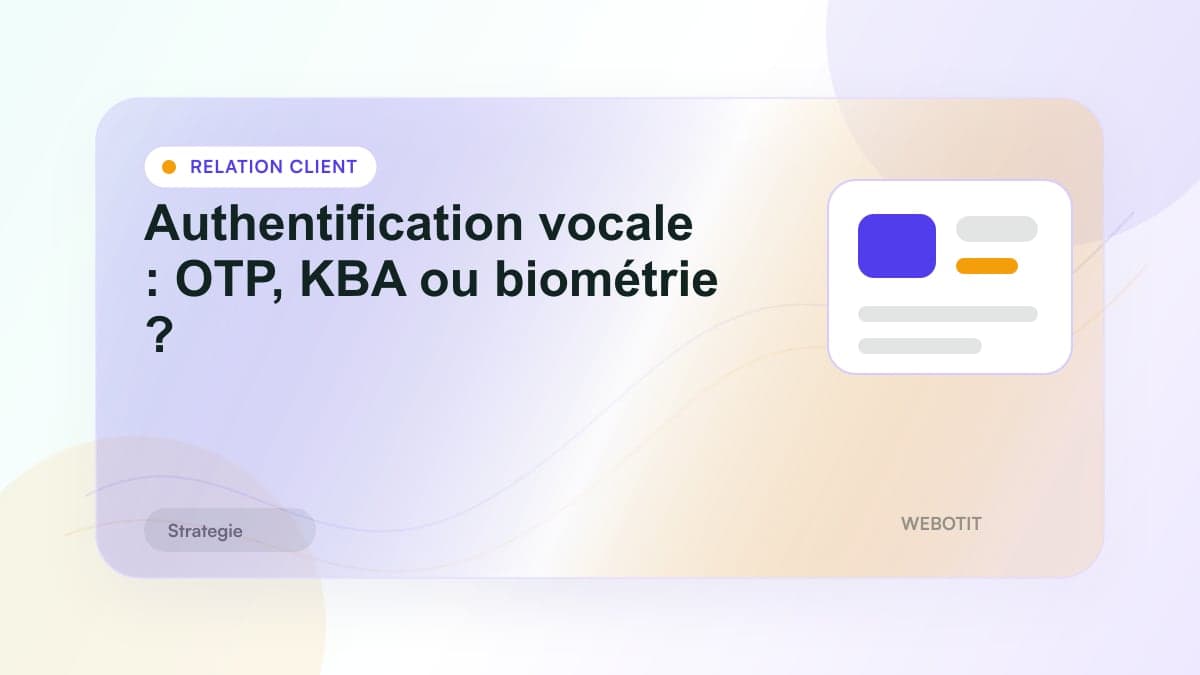 Illustration éditoriale pour Authentification vocale : OTP, KBA ou biométrie ?