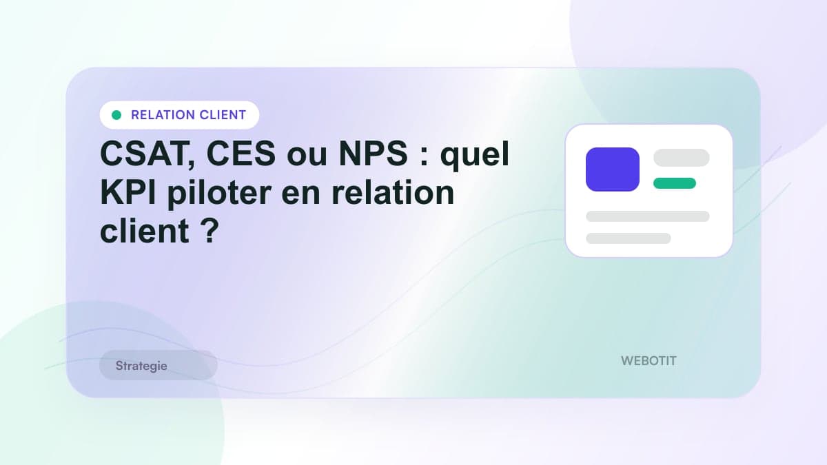 Illustration éditoriale pour CSAT, CES ou NPS : quel KPI piloter en relation client ?