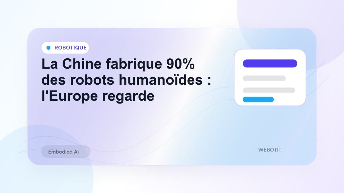 Illustration éditoriale pour La Chine fabrique 90% des robots humanoïdes : l'Europe regarde
