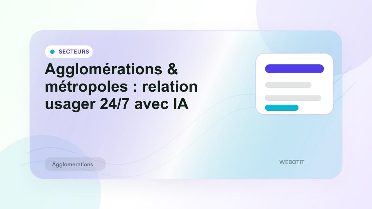 Illustration éditoriale pour Agglomérations & métropoles : relation usager 24/7 avec IA