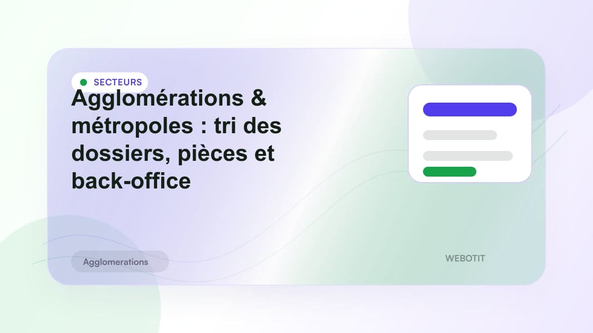 Illustration éditoriale pour Agglomérations & métropoles : tri des dossiers, pièces et back-office