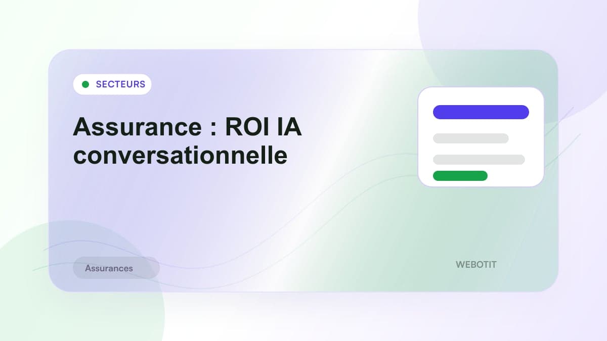 Illustration éditoriale pour Assurance : ROI IA conversationnelle