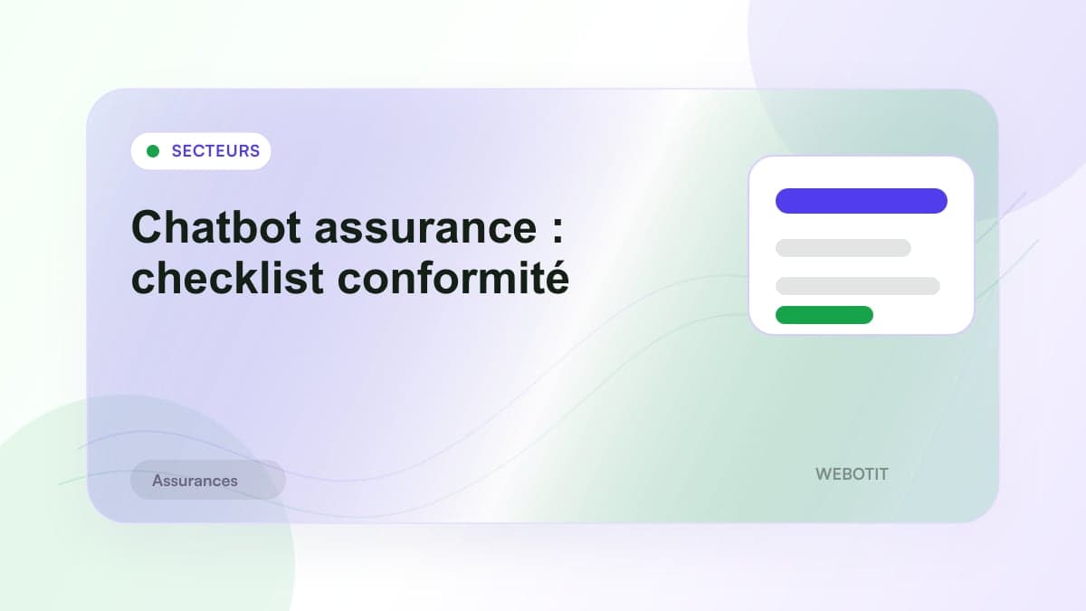 Illustration éditoriale pour Chatbot assurance : checklist conformité
