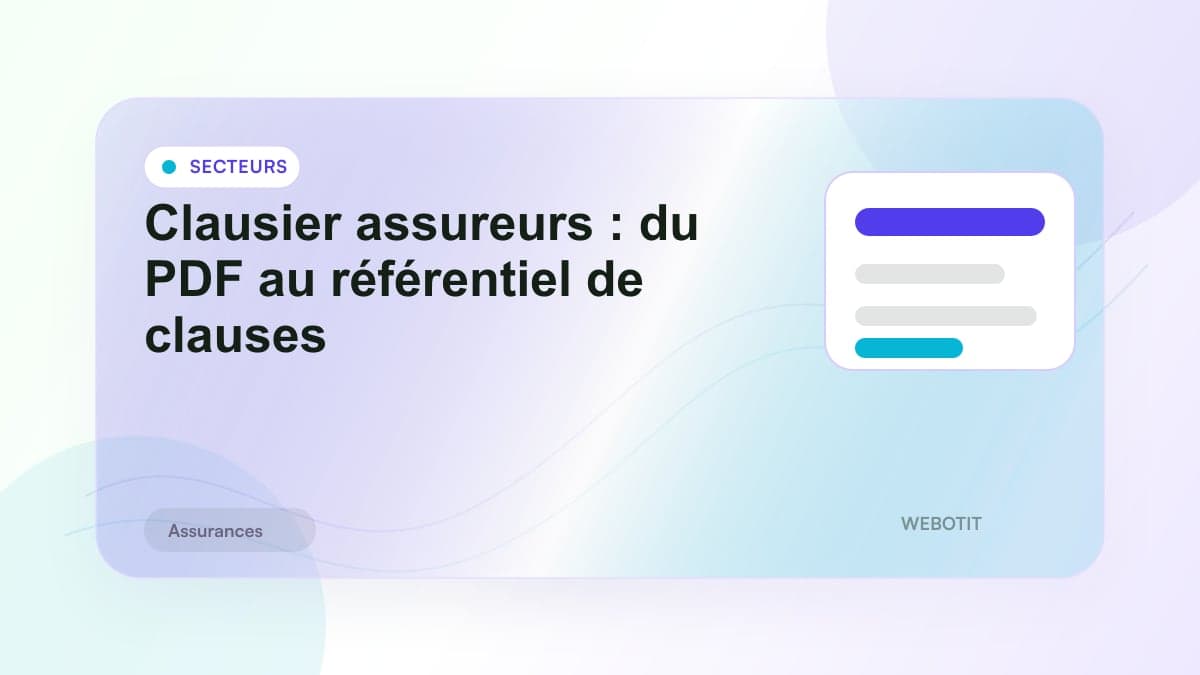 Illustration éditoriale pour Clausier assureurs : du PDF au référentiel de clauses