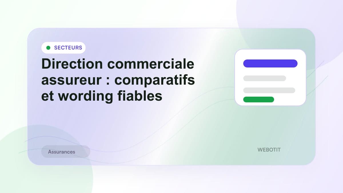 Illustration éditoriale pour Direction commerciale assureur : comparatifs et wording fiables