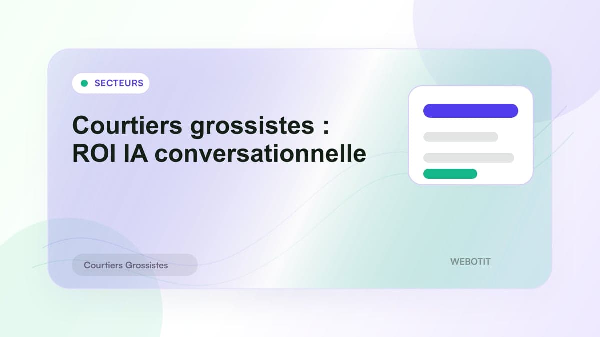 Illustration éditoriale pour Courtiers grossistes : ROI IA conversationnelle