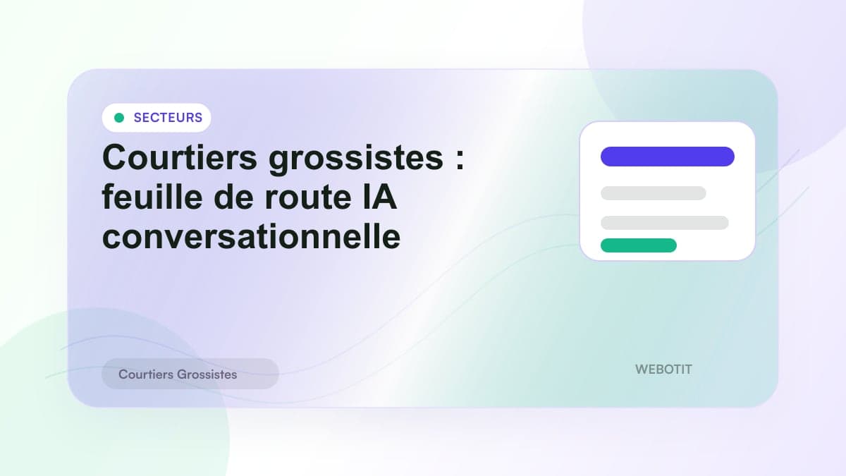 Illustration éditoriale pour Courtiers grossistes : feuille de route IA conversationnelle
