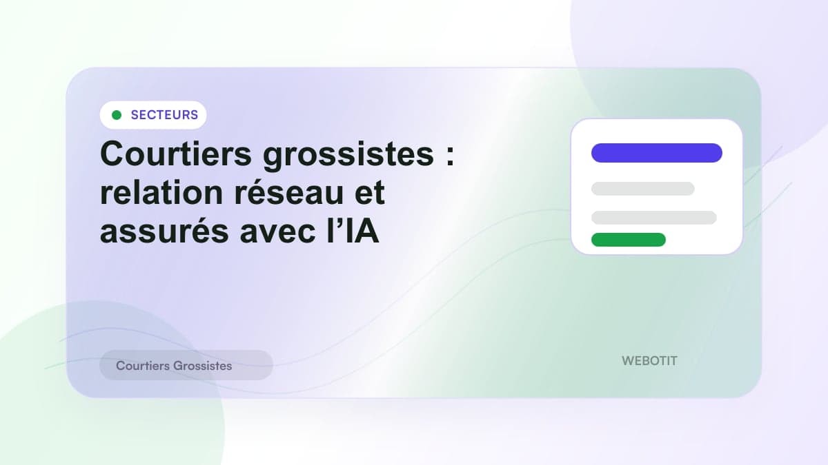 Illustration éditoriale pour Courtiers grossistes : relation réseau et assurés avec l’IA