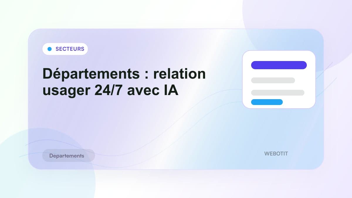 Illustration éditoriale pour Départements : relation usager 24/7 avec IA