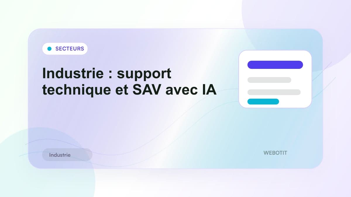 Illustration éditoriale pour Industrie : support technique et SAV avec IA