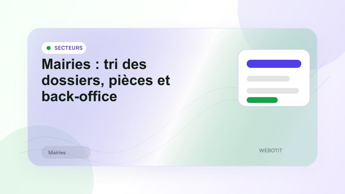 Illustration éditoriale pour Mairies : tri des dossiers, pièces et back-office