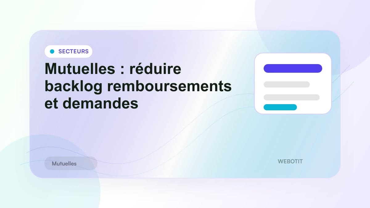 Illustration éditoriale pour Mutuelles : réduire backlog remboursements et demandes