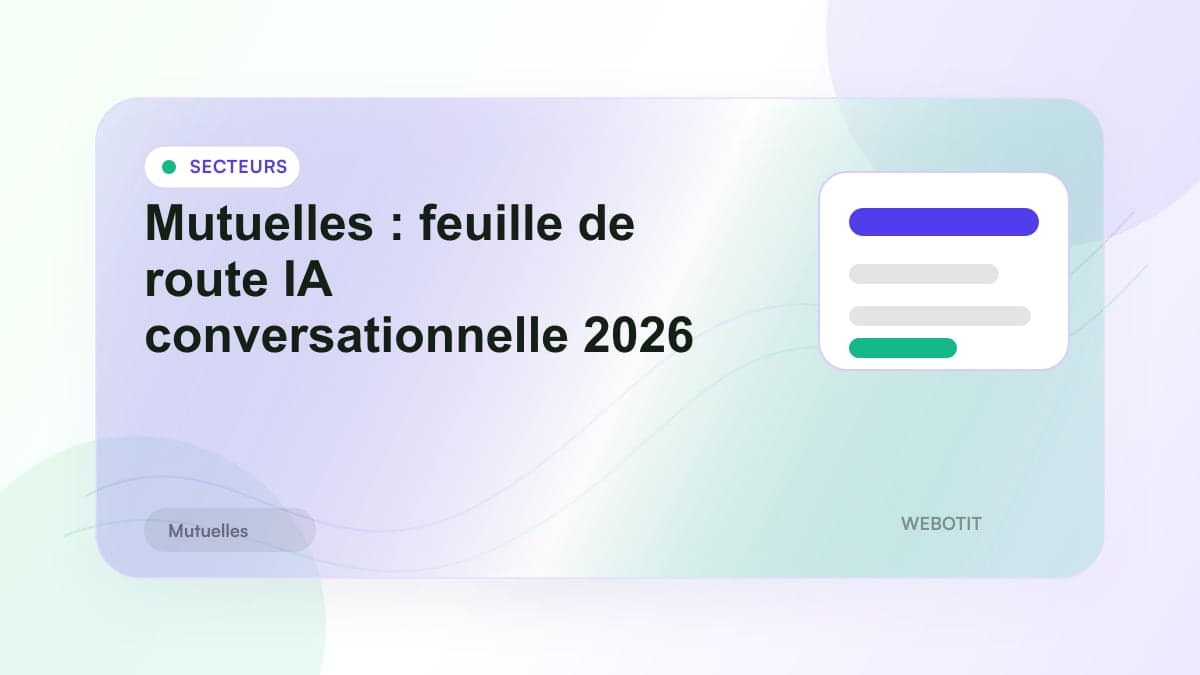 Illustration éditoriale pour Mutuelles : feuille de route IA conversationnelle 2026
